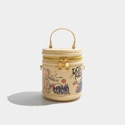 summer graffiti bucket messenger bag, view 3 - MRSLM