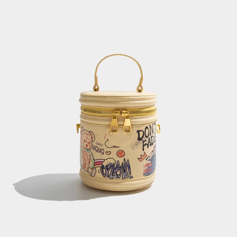 summer graffiti bucket messenger bag, view 3 - MRSLM
