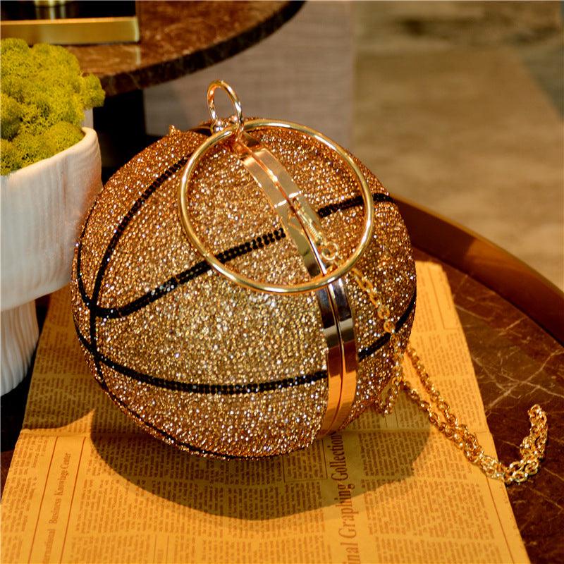 Ladies Rhinestone Ball Diagonal Bag - MRSLM