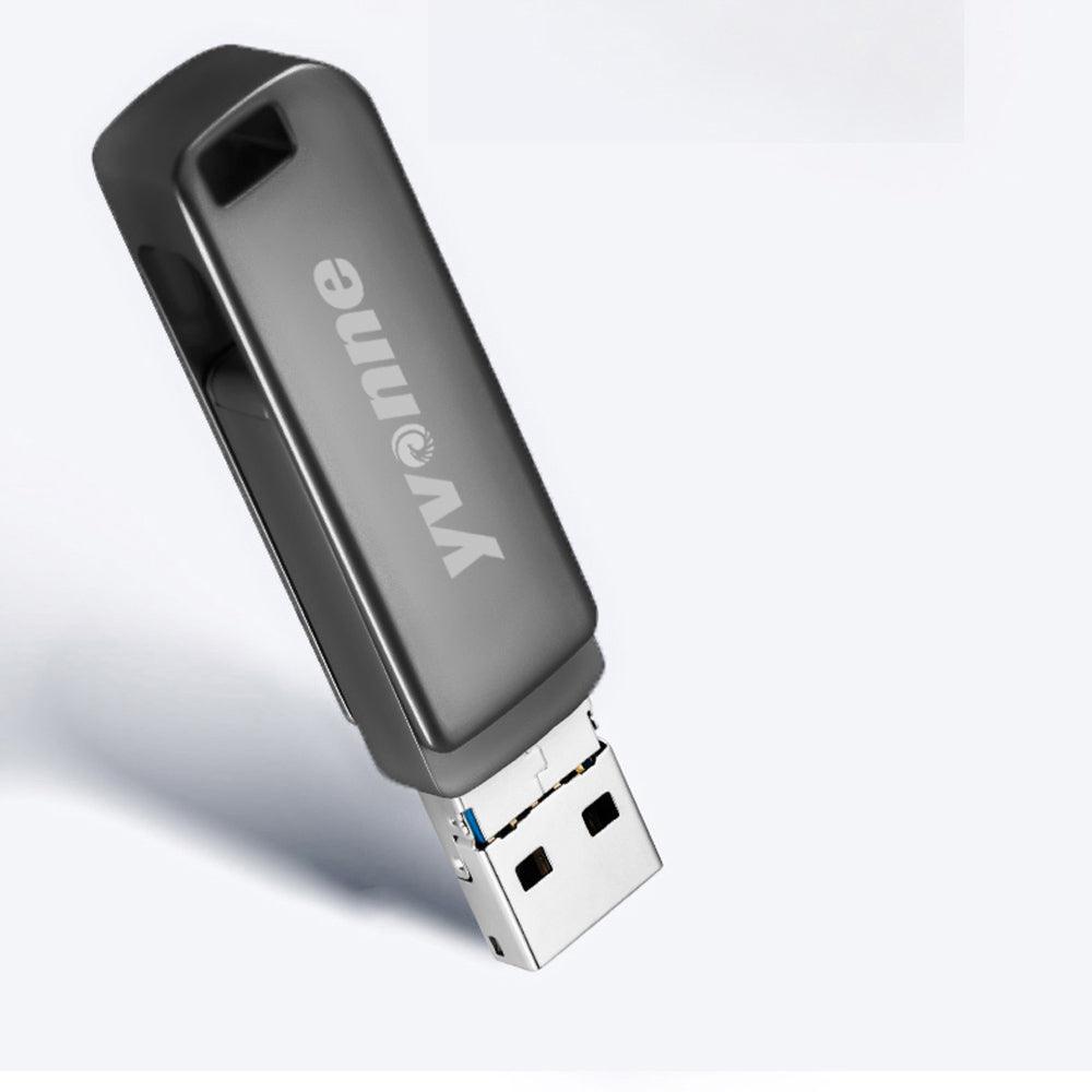 3 in 1 256G USB Flash Drive USB3.0 Type C MicroUSB Pendrive 32G 64G 128G Thumb Drive Memory Disk 360° Rotation U Disk - MRSLM