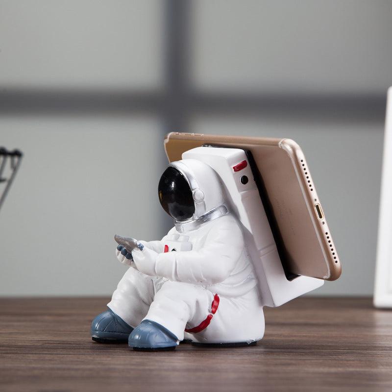Simple Astronaut Mobile Phone Stand Student Desktop Holder Cute Spaceman Cell Phone Holder Creative Gift Small Desk Decoration - MRSLM