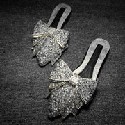 rhinestone pointed bow half slippers, view 2 - MRSLM