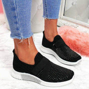women's rhinestone casual flat shoes - MRSLM