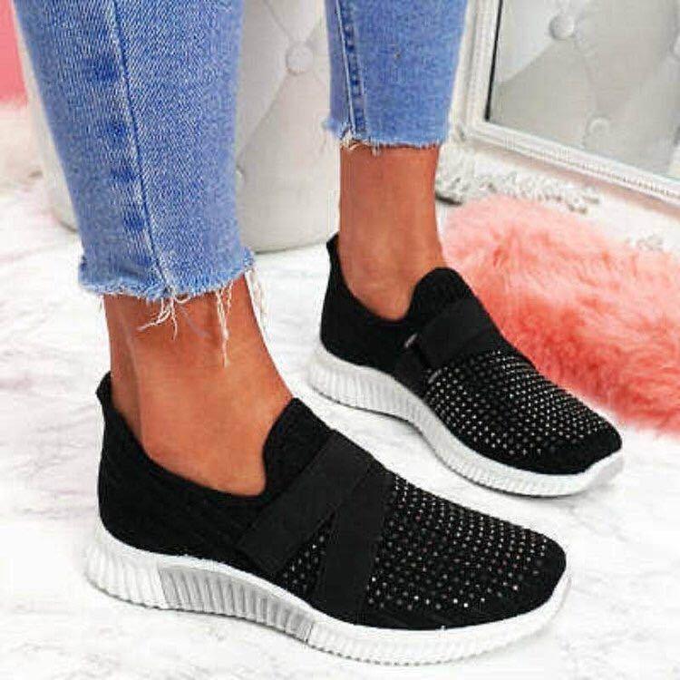 women's rhinestone casual flat shoes, view 7 - MRSLM