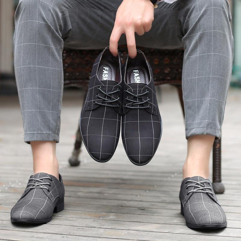 Men's casual canvas leather shoes, view 3 - MRSLM