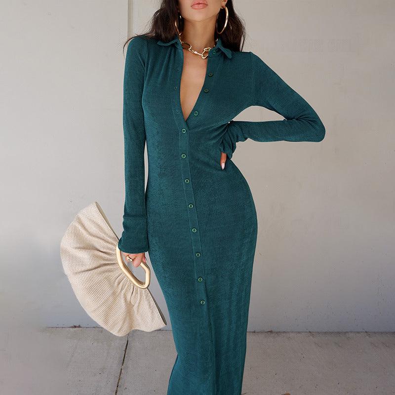 Women's high-waist knit dress, view 3 - MRSLM