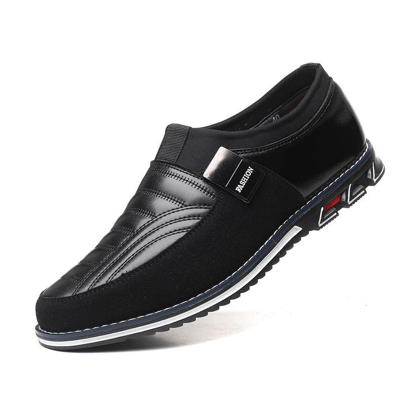 Men's black round toe casual shoes, view 7 - MRSLM