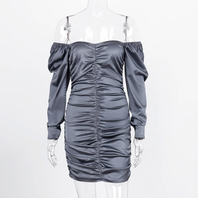 puff sleeve mini dress, view 9 - MRSLM