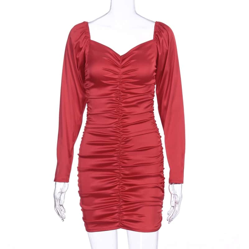 puff sleeve mini dress, view 3 - MRSLM