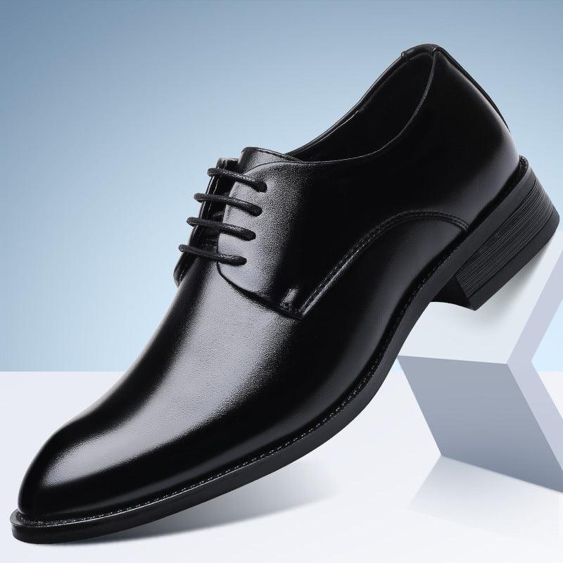 Men's Business PU Leather Shoes - Black Tie Dress Oxfords for Business Occasions