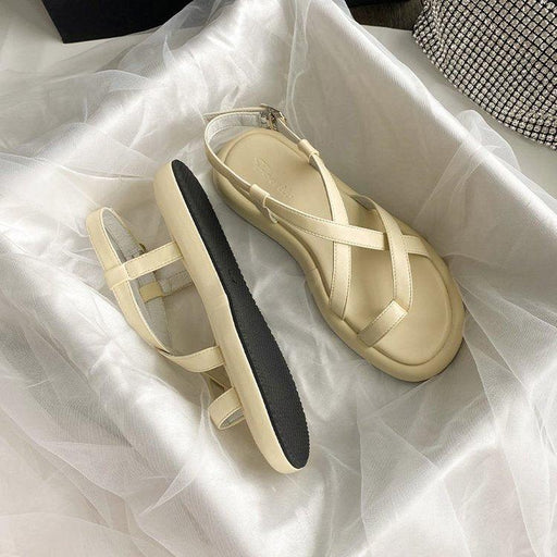 soft sole flat platform roman sandals, view 2 - MRSLM