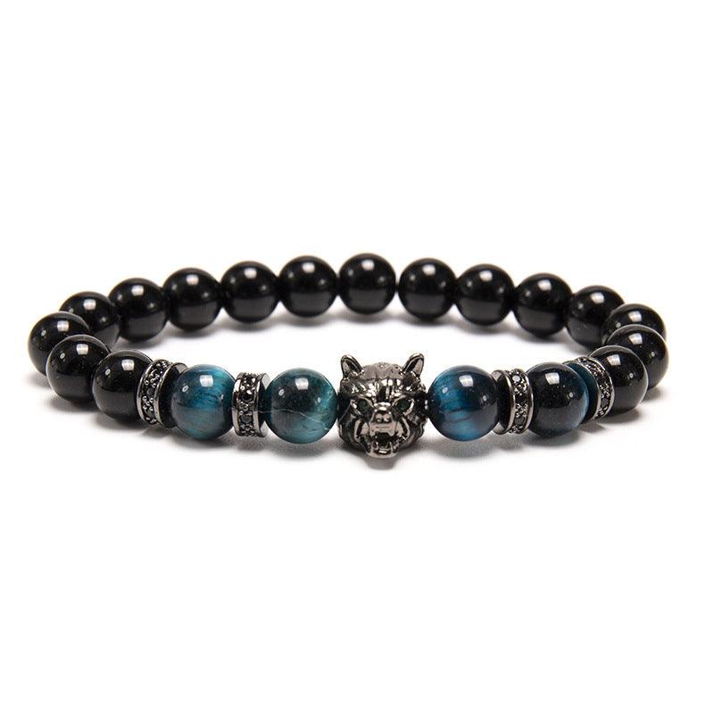 New Simple Style Domineering Wolf Head Bracelet Men