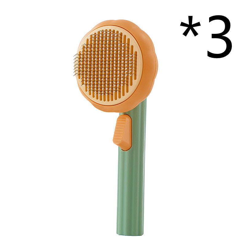 Pet Cat Brush Hand-held Self-cleaning Grooming Comb