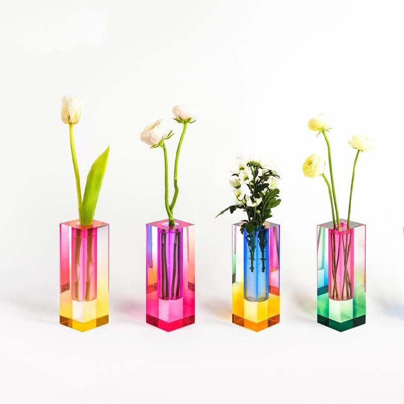 acrylic square column bubble vase, view 7 - MRSLM