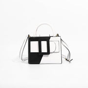 black and white one-shoulder messenger bag, view 4 - MRSLM