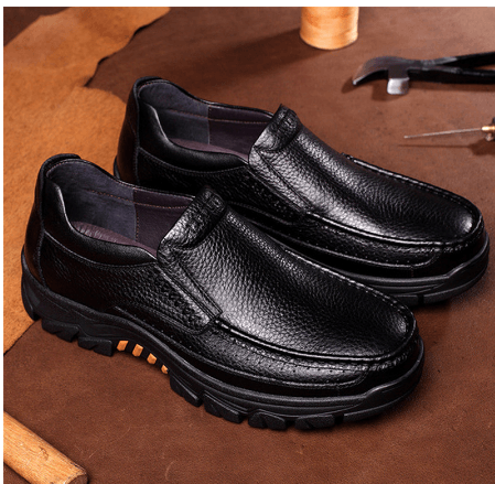 men's business casual cowhide shoes, view 3 - MRSLM
