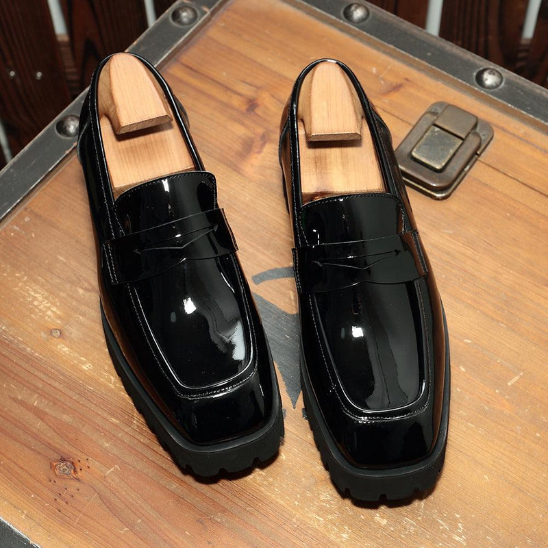 Men's slip-on black patent shoes - MRSLM
