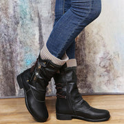flat-bottomed plus size martin boots, view 2 - MRSLM
