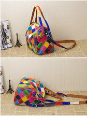 patchwork leather shoulder bag, view 7 - MRSLM