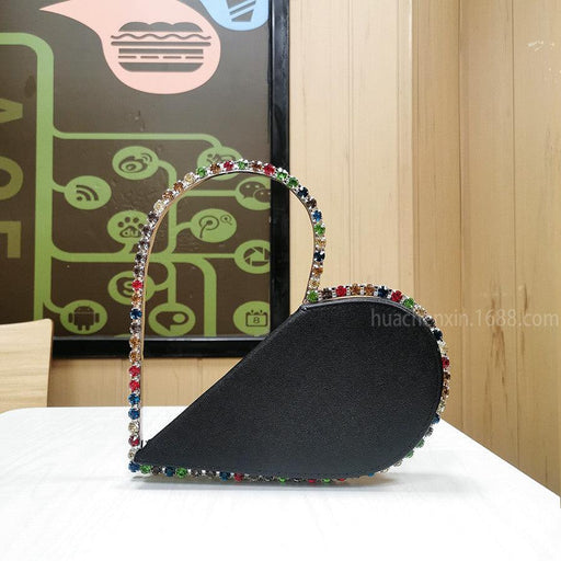 Heart rhinestone evening handbag, view 4 - MRSLM