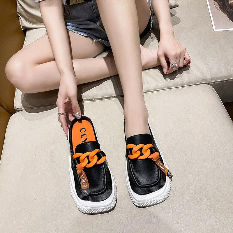 metal buckle thick sole slippers, view 3 - MRSLM