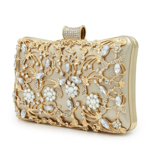 Hollow diamond rhinestone clutch, view 6 - MRSLM