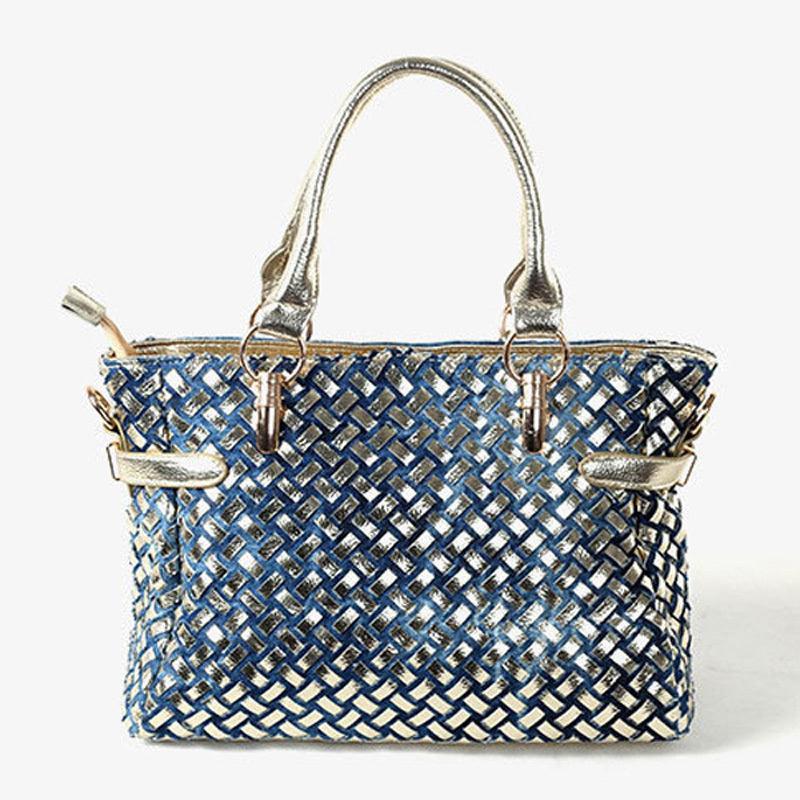 rhinestone denim shoulder messenger bag, view 3 - MRSLM