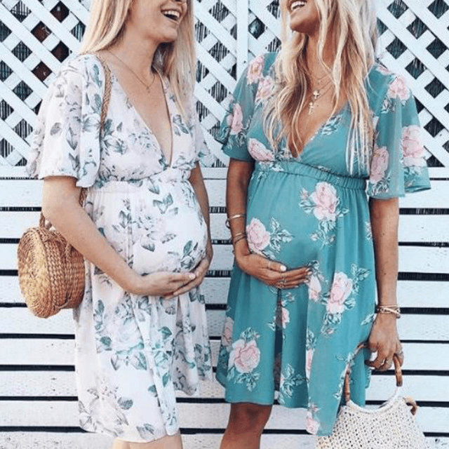 maternity dress with printed waist - MRSLM