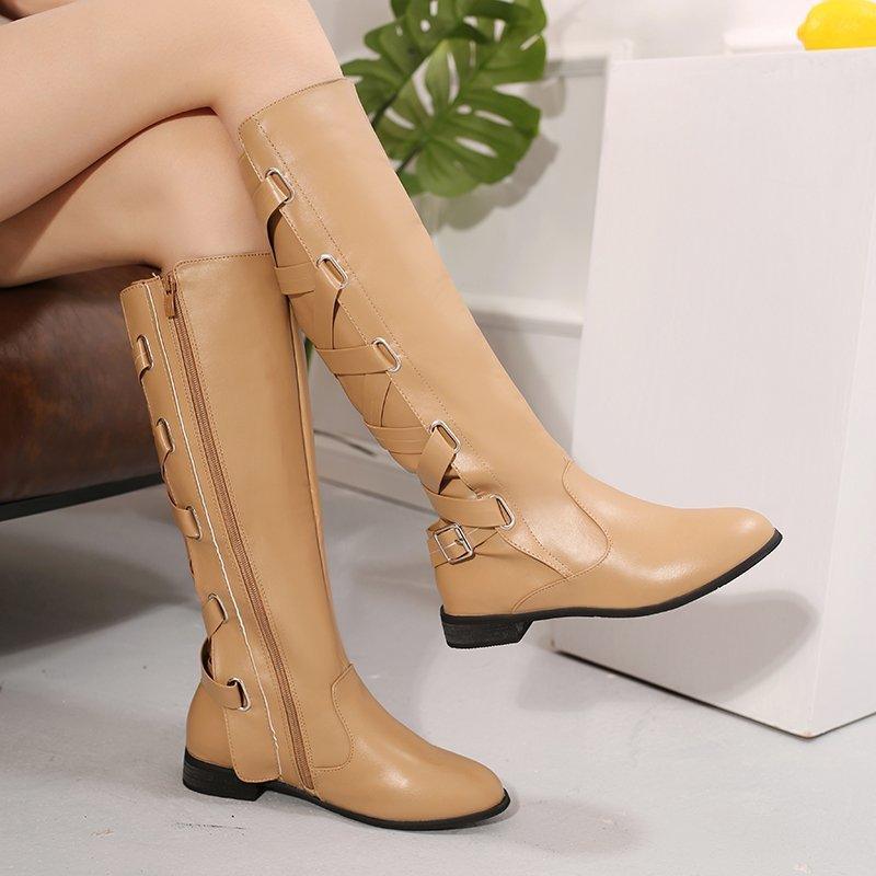 back strapped rider high boots, view 2 - MRSLM
