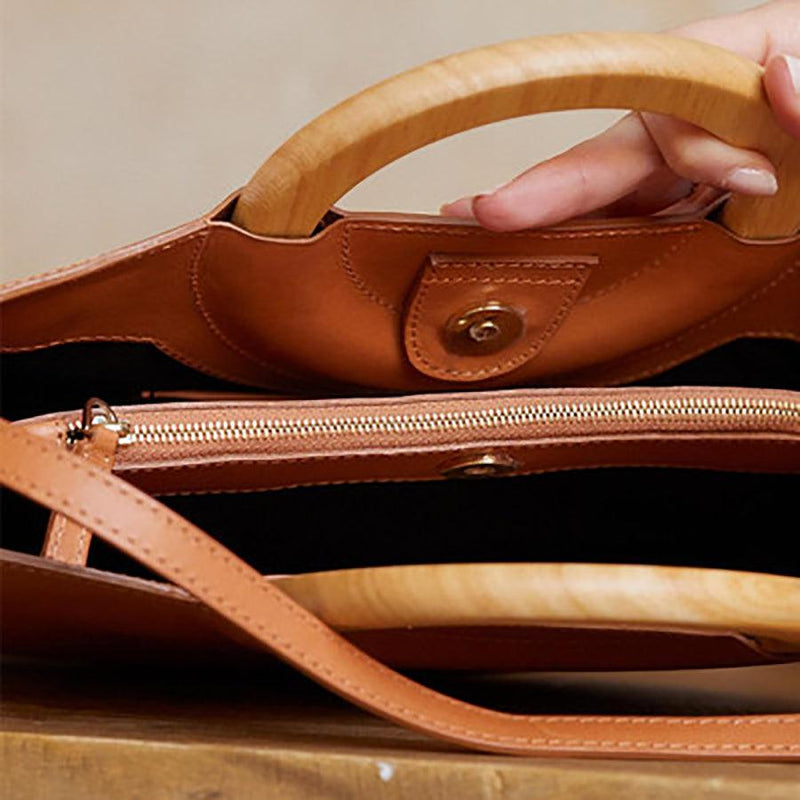 wooden handle fan bag, view 3 - MRSLM