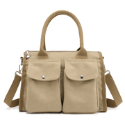 casual canvas crossbody hobo bag, view 13 - MRSLM