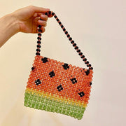 watermelon beaded handbag, view 6 - MRSLM