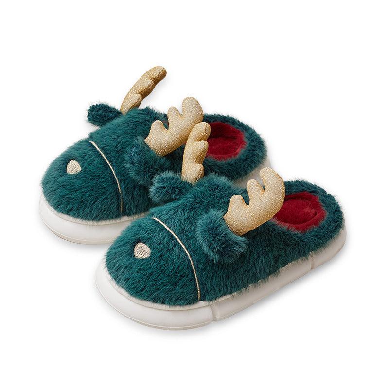 Women's Home Indoor Warm Non-slip Elk Plush Cotton Slippers - MRSLM