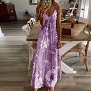 Slim long flower suspender dress, view 11 - MRSLM