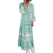 printed long-sleeved cotton dress, view 4 - MRSLM