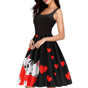 Heart print swing dress, view 4 - MRSLM