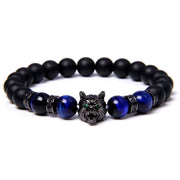 New Simple Style Domineering Wolf Head Bracelet Copper Micro-inlaid Men - MRSLM