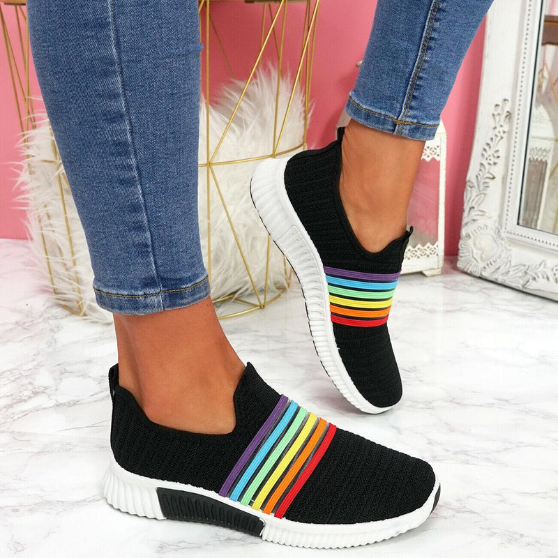 Women's netted rainbow sole sneakers, view 7 - MRSLM