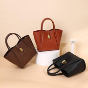 Women's retro leather bucket bag, view 8 - MRSLM