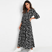 ladies printed chiffon dress, view 2 - MRSLM