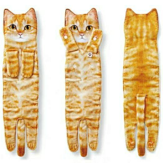 cat shape hand towel, view 2 - MRSLM
