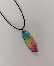 stone crystal pillar tree of life pendant, view 4 - MRSLM
