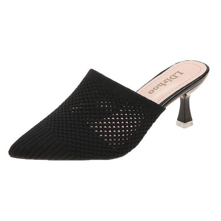 pointed mid-heel woven sandals, view 2 - MRSLM