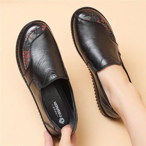 women's soft sole leather casual flat shoes, view 3 - MRSLM