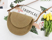 woven straw one-shoulder messenger bag, view 4 - MRSLM