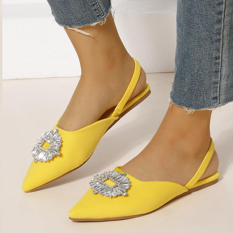closed-toe half slippers with rhinestones, view 3 - MRSLM