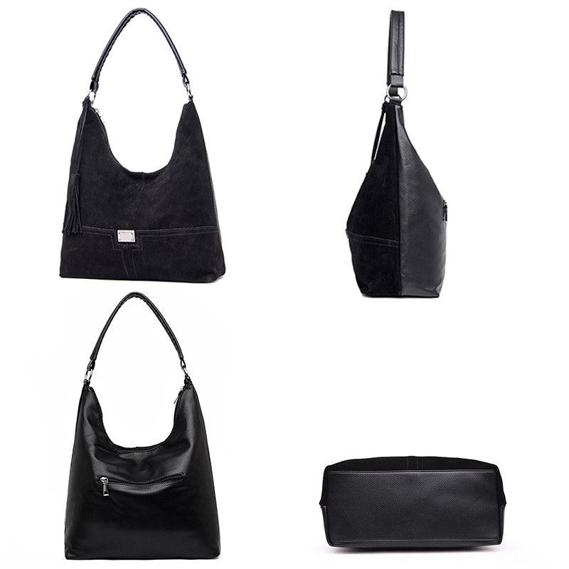 faux suede shoulder crossbody bag, view 4 - MRSLM