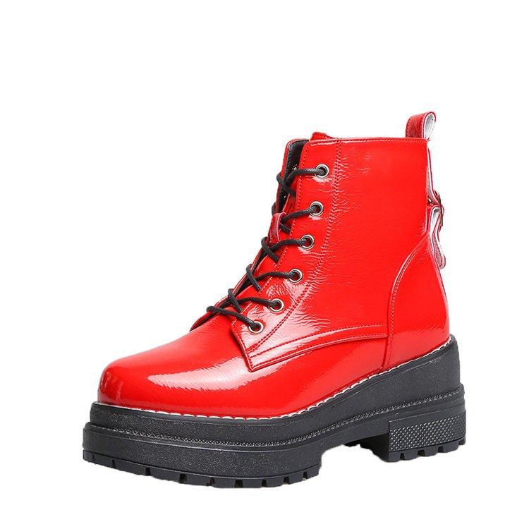 Winter Women's PU Boots Women Shoes Round Toe Low Heels