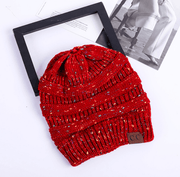 High bun ponytail cable knit beanie, view 27 - MRSLM