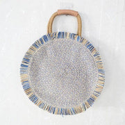 Ins wind straw woven round fringe one-shoulder beach diagonal bag - MRSLM